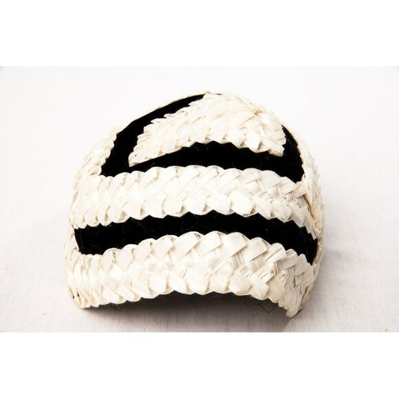 Vtg Saks Fifth Avenue Square Handmade Hat Fascinator Black Velvet And White main image 6